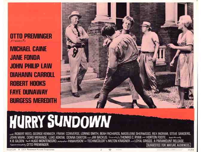 HURRY SUNDOWN, 1967, lobby cards, Michael Caine, Faye Dunaway