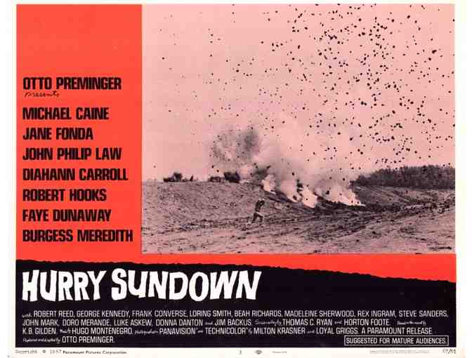 HURRY SUNDOWN, 1967, lobby cards, Michael Caine, Faye Dunaway