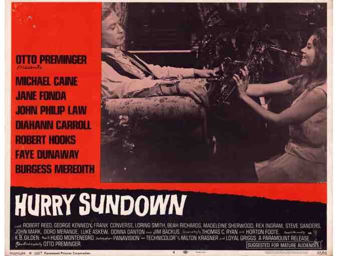 HURRY SUNDOWN, 1967, lobby cards, Michael Caine, Faye Dunaway