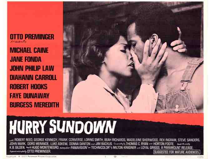 HURRY SUNDOWN, 1967, lobby cards, Michael Caine, Faye Dunaway