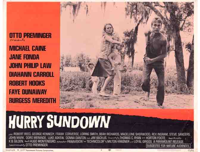 HURRY SUNDOWN, 1967, lobby cards, Michael Caine, Faye Dunaway