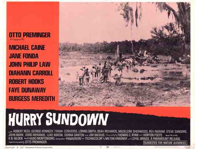 HURRY SUNDOWN, 1967, lobby cards, Michael Caine, Faye Dunaway