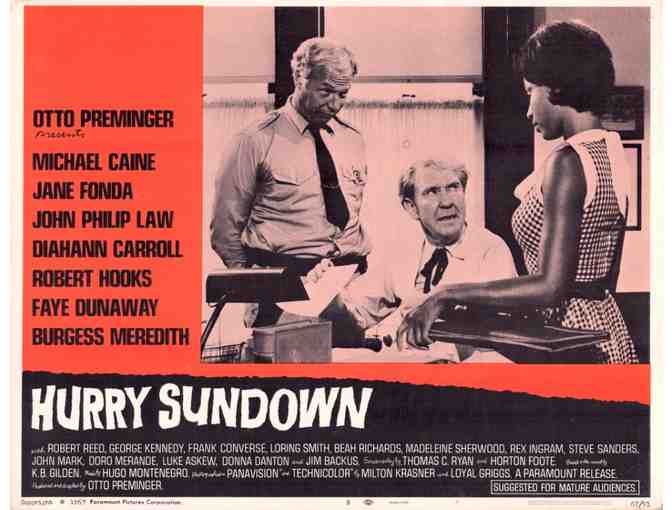 HURRY SUNDOWN, 1967, lobby cards, Michael Caine, Faye Dunaway