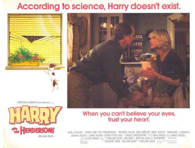 HARRY AND THE HENDERSONS, 1987, lobby card set, John Lithgow, Melinda Dillon