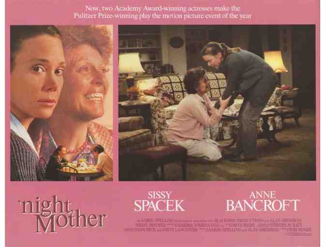 NIGHT MOTHER, 1986, lobby card set, Sissy Spacek, Anne Bancroft, Caroll Robbins.