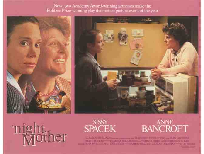 NIGHT MOTHER, 1986, lobby card set, Sissy Spacek, Anne Bancroft, Caroll Robbins.