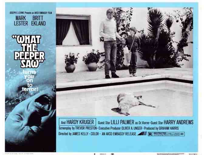 WHAT THE PEEPER SAW, 1972, lobby cards, Mark Lester