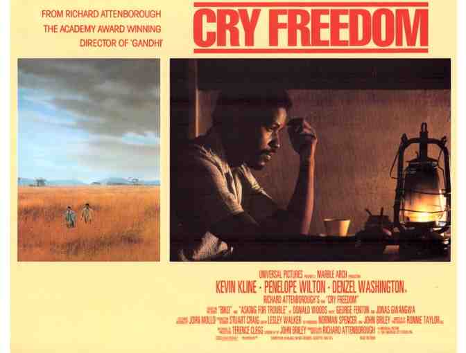 CRY FREEDOM, 1987, lobby card set, Denzel Washington, Kevin Kline