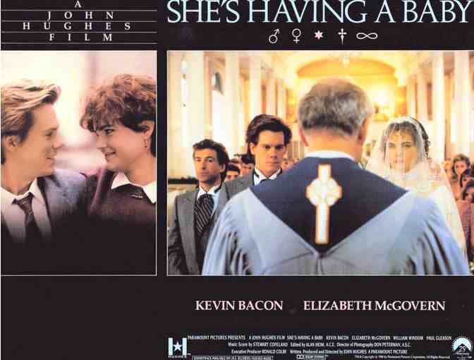 SHES HAVING A BABY, 1988, lobby card set, Kevin Bacon