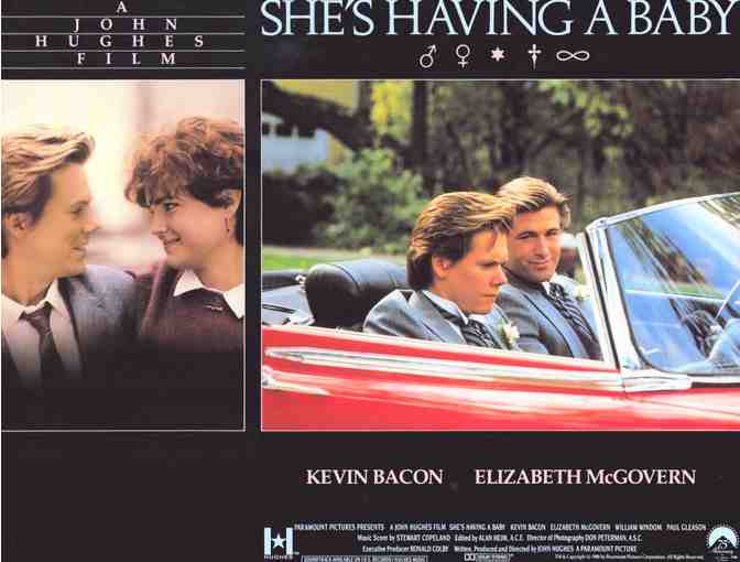 SHES HAVING A BABY, 1988, lobby card set, Kevin Bacon