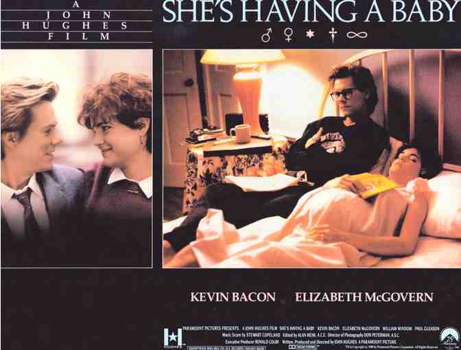 SHES HAVING A BABY, 1988, lobby card set, Kevin Bacon