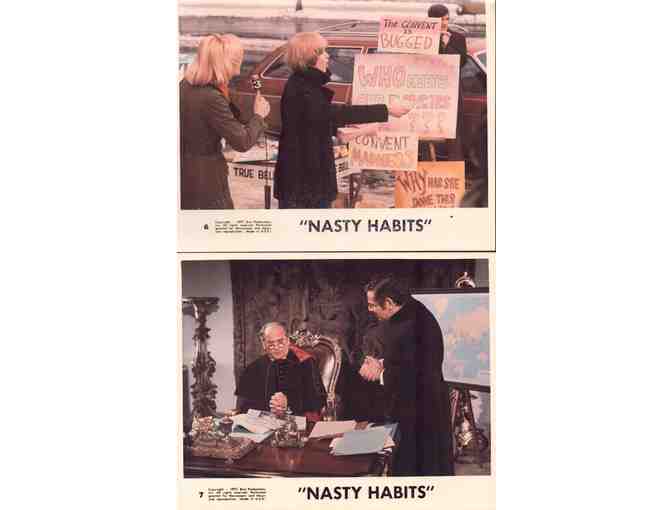 NASTY HABITS, 1977, mini lobby card set, Glenda Jackson, Jerry Stiller, Rip Torn