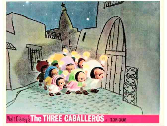 THREE CABALLEROS, 1944, British front of house cards, Walt Disney live and animation