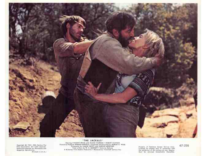 JACKALS, 1967, mini lobby cards, Vincent Price, Diana Ivarson