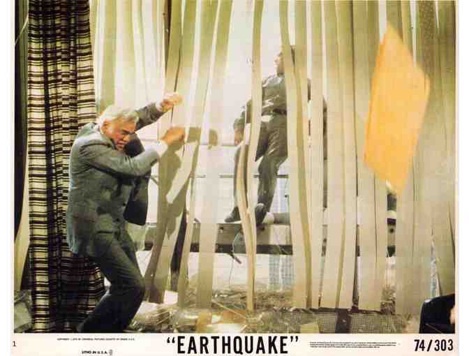 EARTHQUAKE, 1974, mini lobby cards, Charlton Heston, Lorne Green