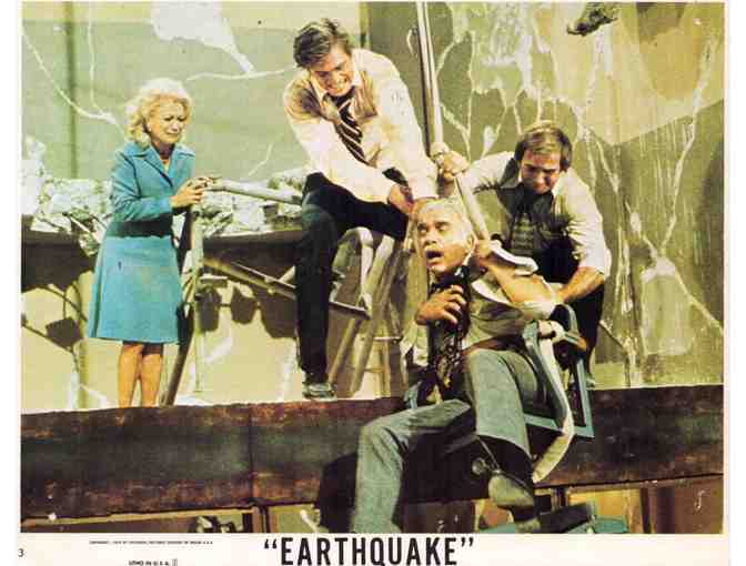 EARTHQUAKE, 1974, mini lobby cards, Charlton Heston, Lorne Green
