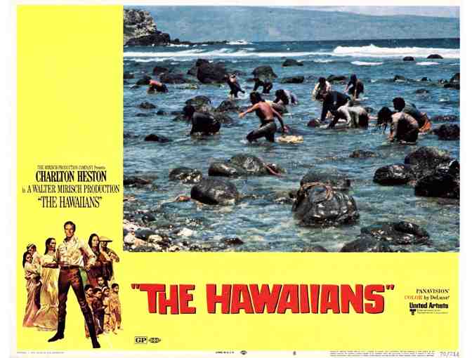 HAWAIIANS, 1970, lobby cards, Charlton Heston, Geraldine Chaplin