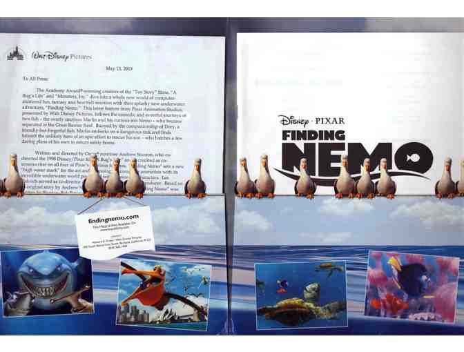 FINDING NEMO, 2003, presskit, Walt Disney and Pixar animation