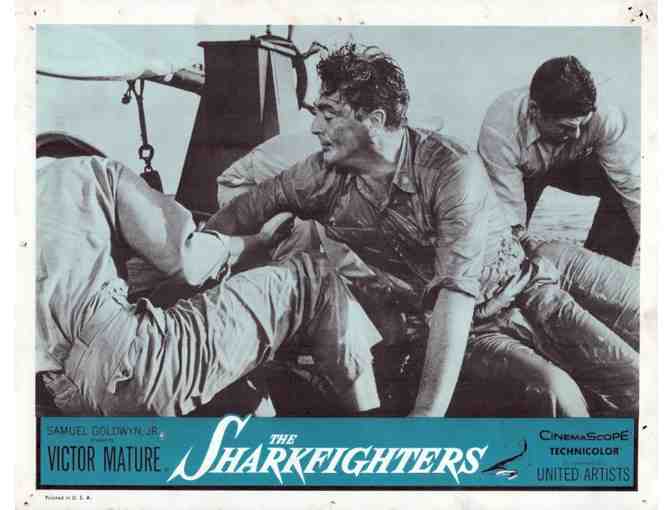 SHARKFIGHTERS, 1956, lobby cards, Victor Mature, Claude Akins