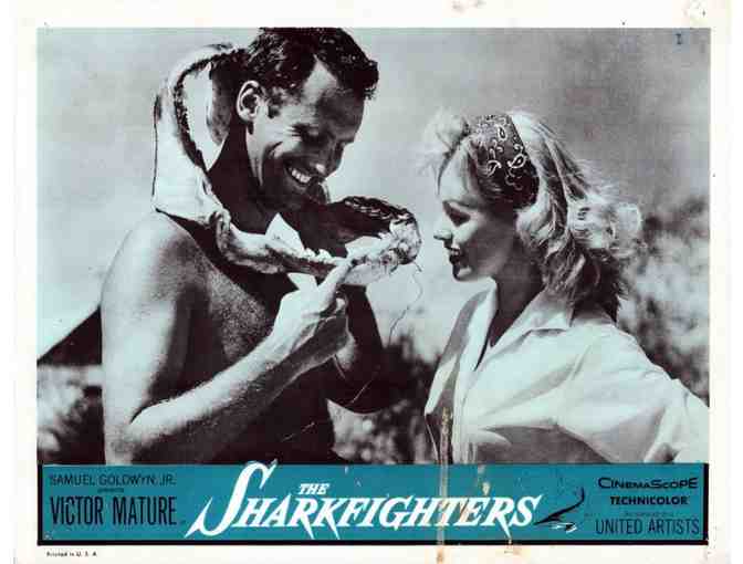 SHARKFIGHTERS, 1956, lobby cards, Victor Mature, Claude Akins