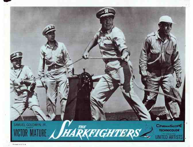 SHARKFIGHTERS, 1956, lobby cards, Victor Mature, Claude Akins