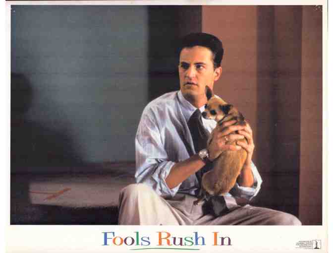 FOOLS RUSH IN, 1997, lobby cards, Matthew Perry, Salma Hayek