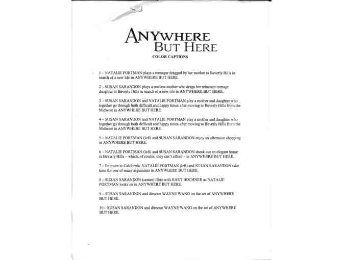 ANYWHERE BUT HERE, 1999, color slides, Susan Sarandon