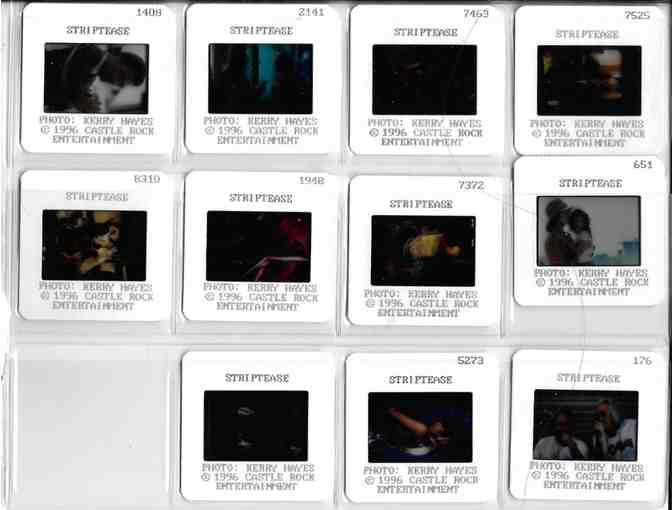 STRIPTEASE, 1996, color slides, Demi Moore, Burt Reynolds