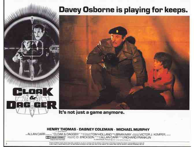 CLOAK AND DAGGER, 1984, lobby cards, Henry Thomas