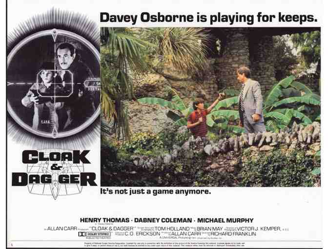 CLOAK AND DAGGER, 1984, lobby cards, Henry Thomas