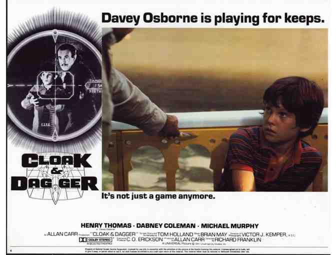 CLOAK AND DAGGER, 1984, lobby cards, Henry Thomas