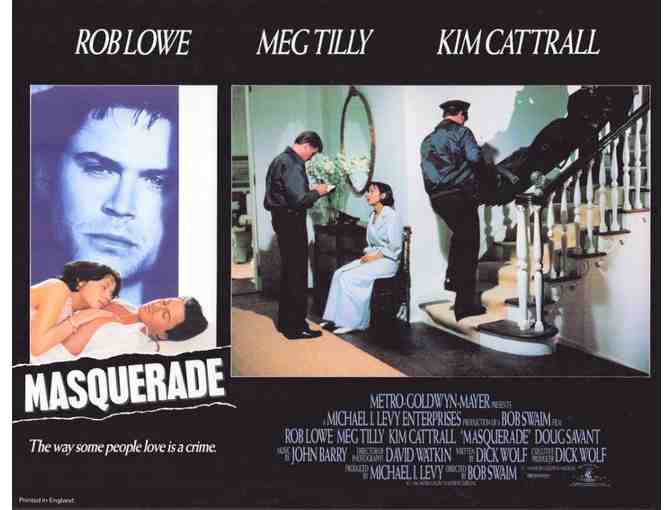 MASQUERADE, 1988, lobby cards, Rob Lowe, Kim Cattrall