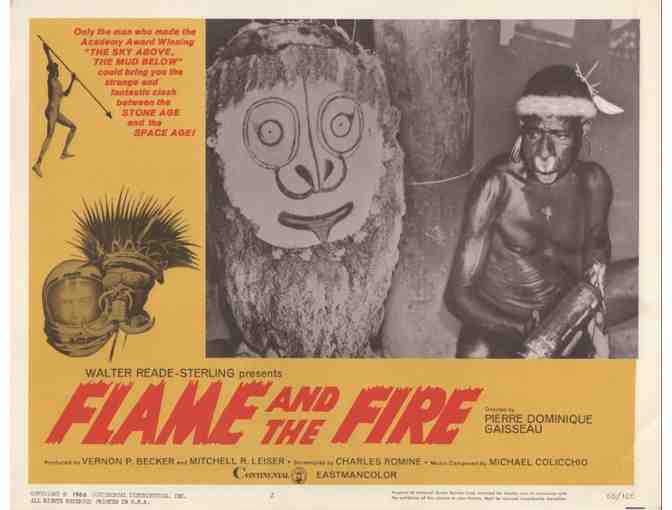 FLAME AND THE FIRE, 1966, lobby cards, African native tribe documentary