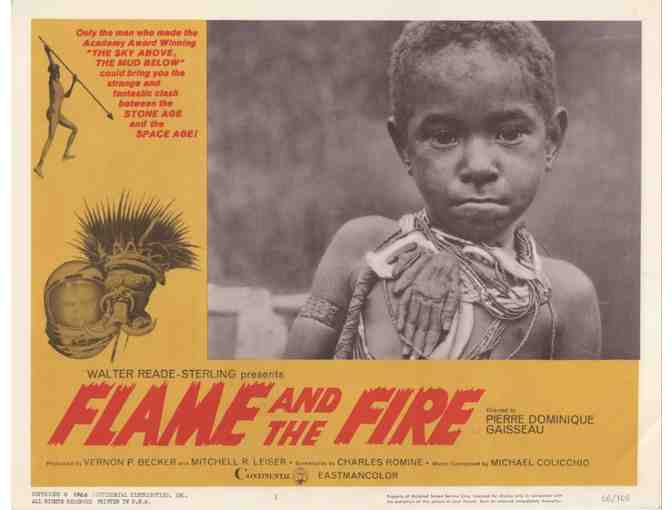 FLAME AND THE FIRE, 1966, lobby cards, African native tribe documentary