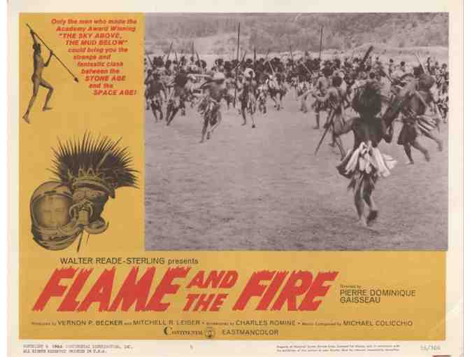 FLAME AND THE FIRE, 1966, lobby cards, African native tribe documentary