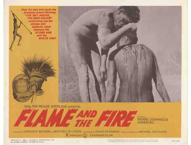 FLAME AND THE FIRE, 1966, lobby cards, African native tribe documentary