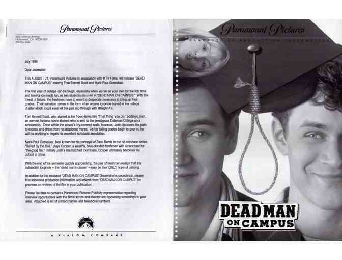 DEAD MAN ON CAMPUS, 1998, presskit, Tom Everett Scott