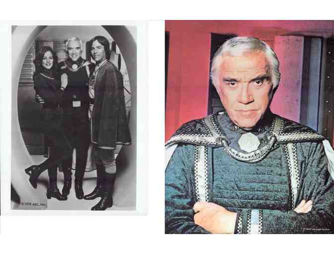 BATTLESTAR GALACTICA, 1978, cards and stills, Lorne Greene, Richard Hatch