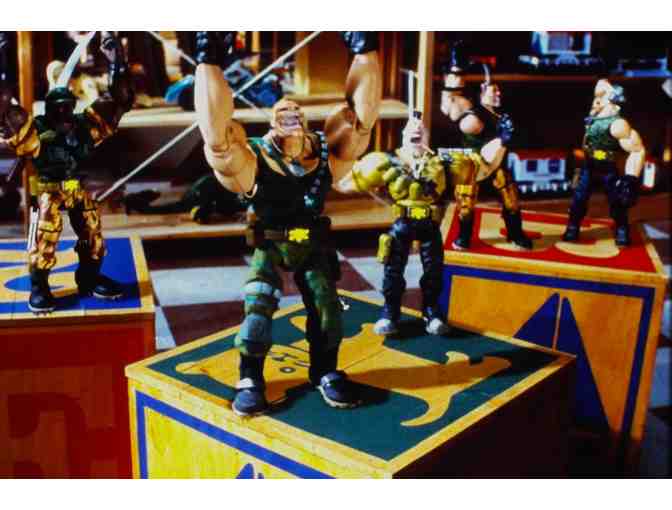 SMALL SOLDIERS, 1998, color slides, Kirsten Dunst, Phil Hartman