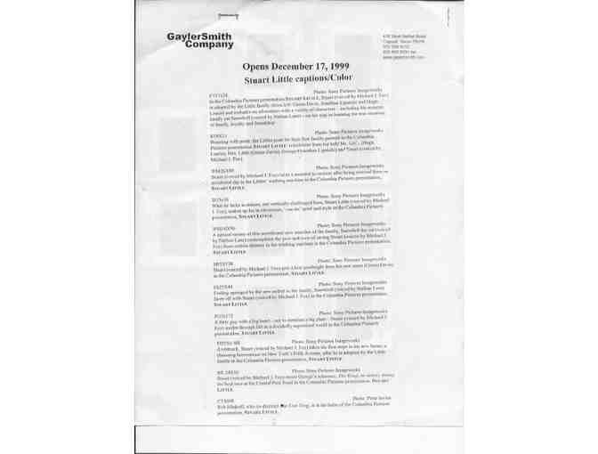 STUART LITTLE, 1999, color slides, Michael J. Fox, Nathan Lane