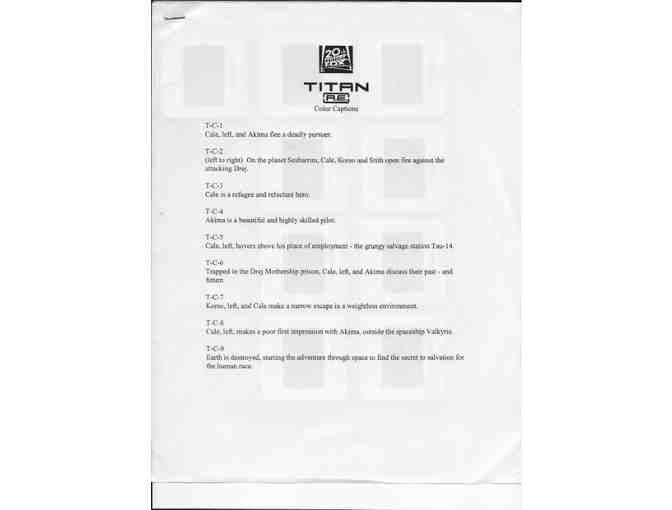 TITAN A.E., 2000, color slides, Don Bluth animation