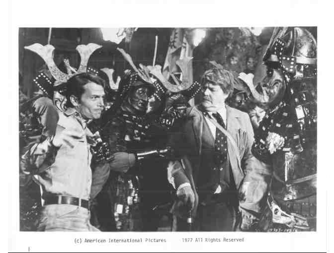 PEOPLE THAT TIME FORGOT, 1977, cards and stills, Patrick Wayne