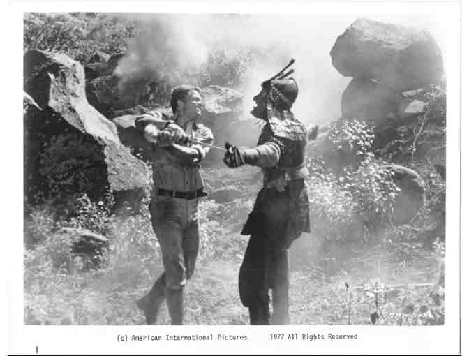 PEOPLE THAT TIME FORGOT, 1977, cards and stills, Patrick Wayne