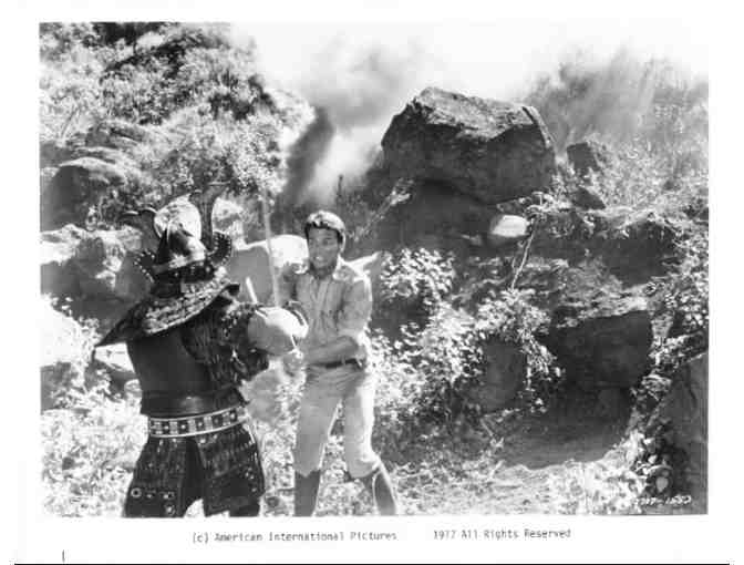 PEOPLE THAT TIME FORGOT, 1977, cards and stills, Patrick Wayne