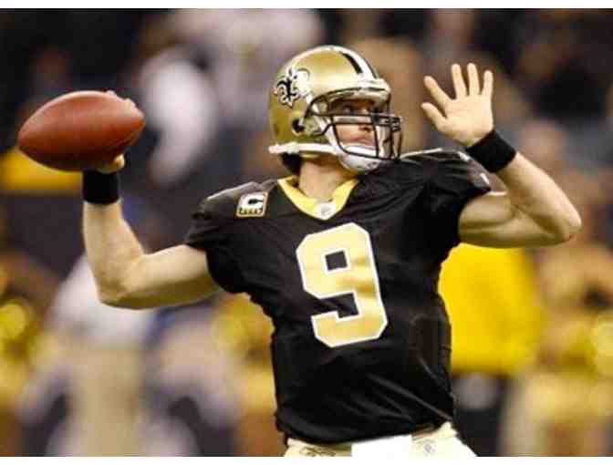 Drew Brees #9 Autographed NFL Wilson Football in Case