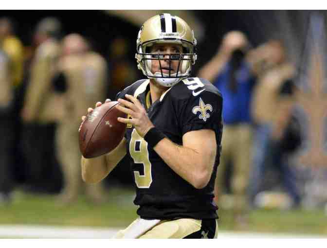 Drew Brees #9 Autographed NFL Wilson Football in Case