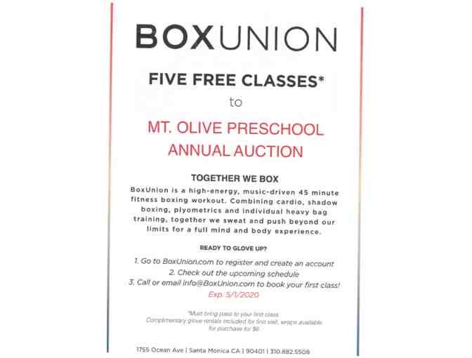 BOXUNION Fitness Boxing Workout (5 classes)