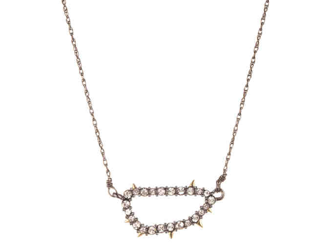 Alexis Bittar - Gunmetal Crystal Spike Earrings and Necklace set