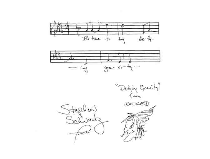 Handwritten Musical Phrase by Stephen Schwartz, composer of WICKED