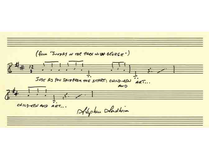 Handwritten Musical Phrase by Stephen Sondheim composer of Sunday in the Park with George